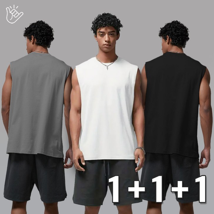 마할로 남자 나시 티 오버핏 헬스 민소매 이너 3종세트