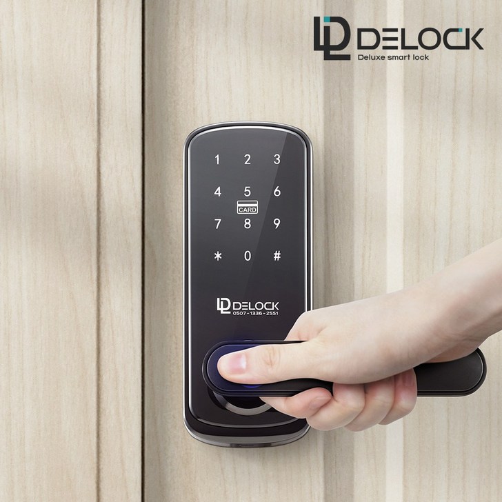2025년 5월 신상품 딜락 지문인식 목문용 도어록 무타공 카드키2개비상키2개번호키 나무문 방문 판넬문 디지털도어락, 딜락 Y10, 고객직접설치