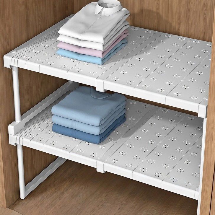 blitopia 내맘대로 길이조절 옷장 정리함 낮은 소형 칸막이 수납함 옷정리트레이 옷정리함, 1개, 흰색