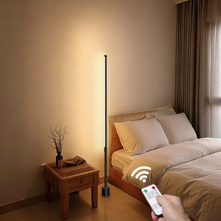 SASAKO 무선리모컨 LED 플로어 장스탠드 조명 3색모드 밝기조절 침실 거실 무드등