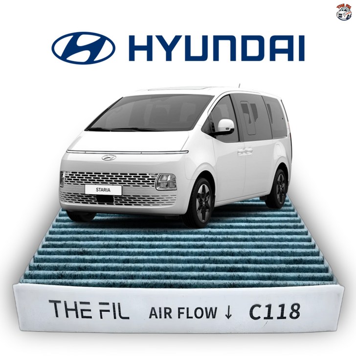 더필 97% PM0.3 활성탄 자동차 에어컨 필터 현대 탈취 HYUNDAI