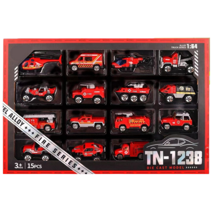 부릉부릉 어린이장난감 미니카 소방관 경찰관 중장비 레이싱카 군인 5종 테마 유아 미니자동차, 1개