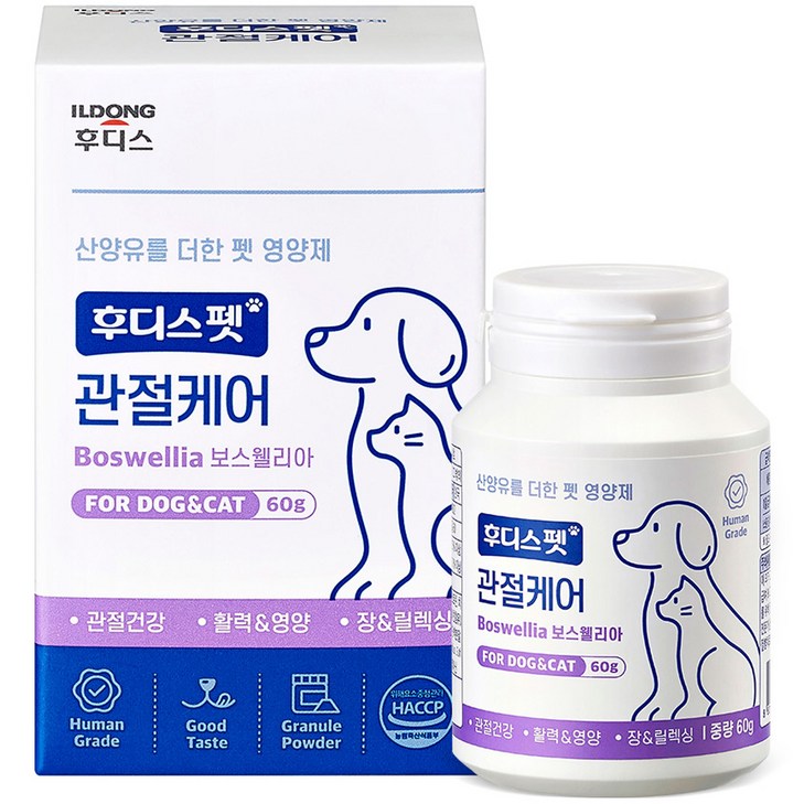일동후디스 반려동물 후디스펫 관절케어 보스웰리아 산양유 60g