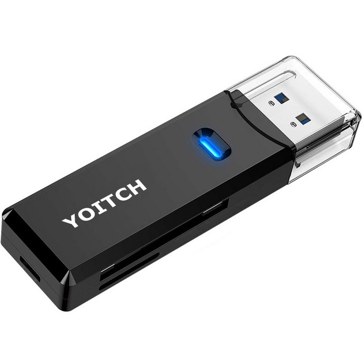 카메라sd카드 요이치 USB 3.0 SD카드 리더기, YG-CR300, 블랙