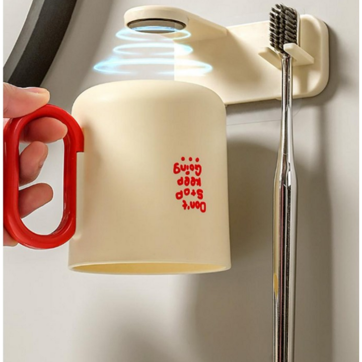 이지몰 강력자석 무타공 거꾸로 양치컵형 칫솔걸이