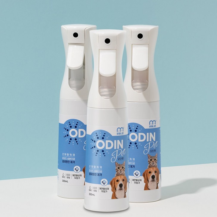 미국 아마존 판매 1위 동일성분 휴매니존 오딘펫 300ml , 3개, 강아지 고양이 탈취제 소변 오줌 배변냄새 제거, 300ml, 3