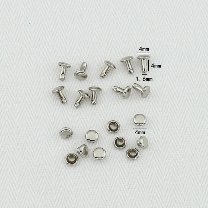 가죽공예 신주 양면 리벳 신주 양면 가시메, 20세트, 니켈