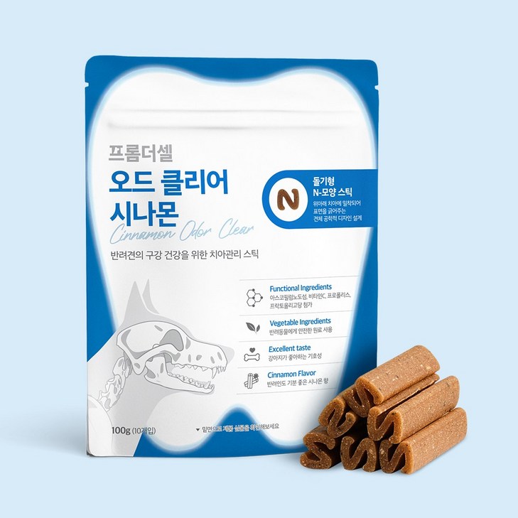 프롬더셀 오드클리어 강아지 구강영양제 입냄새 치주염 치석제거 덴탈껌 10개입, 1세트, 구강치석관리 프롬더셀 오드클리어 강아지 구강영양제 입냄새 치주염 치석제거 덴탈껌 10개입, 1세트, 구강치석관리