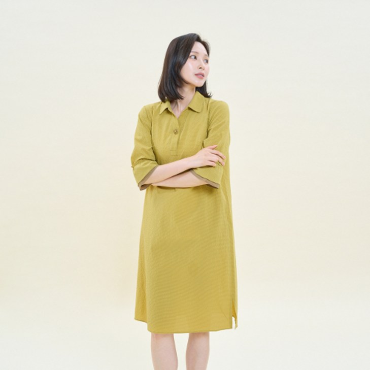 [크로커다일레이디] 소매배색 A라인 실루엣 원피스_CLDMOP109