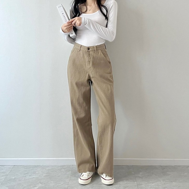 소유진여성용 와이드 일자핏 면바지 소유진여성용 와이드 일자핏 면바지
