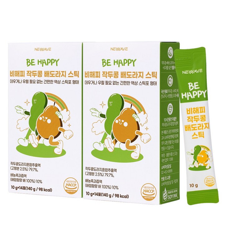 뉴웨이브 비해피 작두콩 배도라지 스틱 비염 환절기 코건강 어린이 선물, 2박스