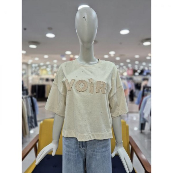 듀엘 레터링 패치 티셔츠 D232MSM056 백화점 아울렛 한정수량 3597034