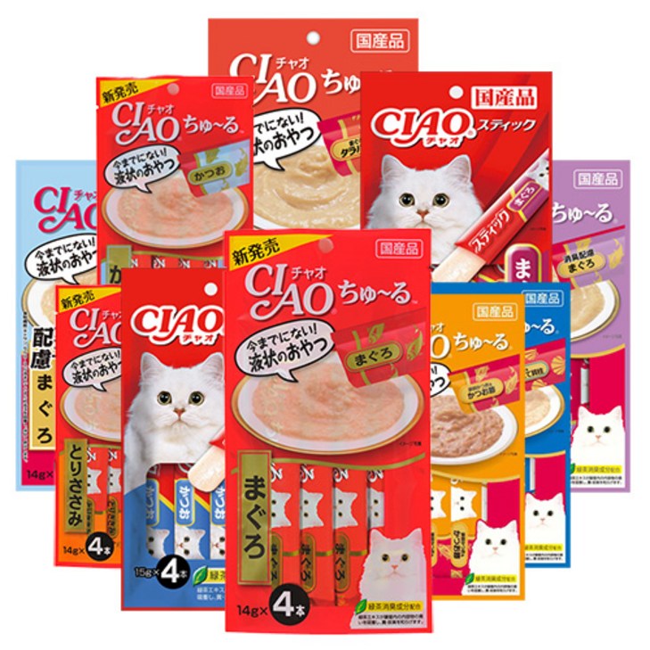 이나바 챠오츄르 파우치 참치 종합셋트 56g x 10개10종 이나바 챠오츄르 파우치 참치 종합셋트 56g x 10개10종