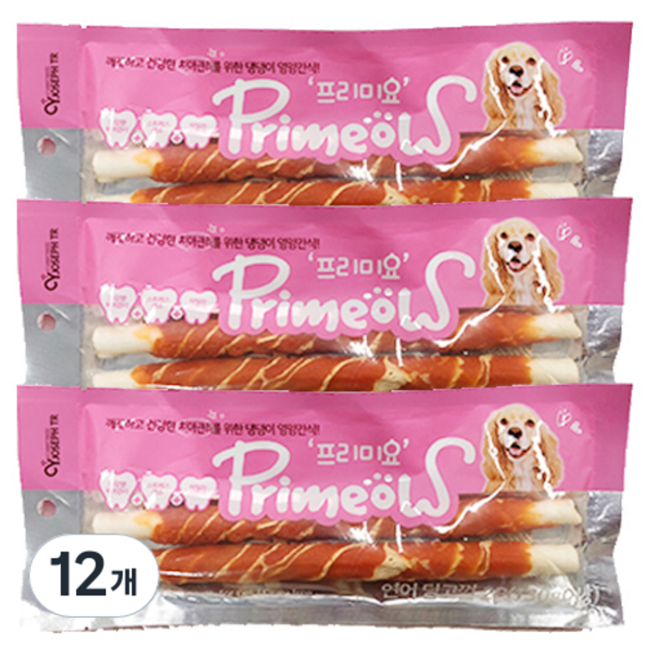 프리미요 연어 딩고껌 25cm 대형견 2p, 연어맛, 260g, 12개