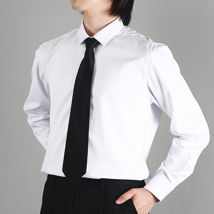 위크무드 시원한 남성용 구김없는 실크핏 정장 스탠다드핏 와이셔츠