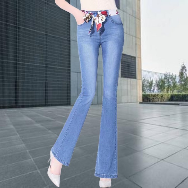 여성부츠컷 청바지스판 데님팬츠나팔바지