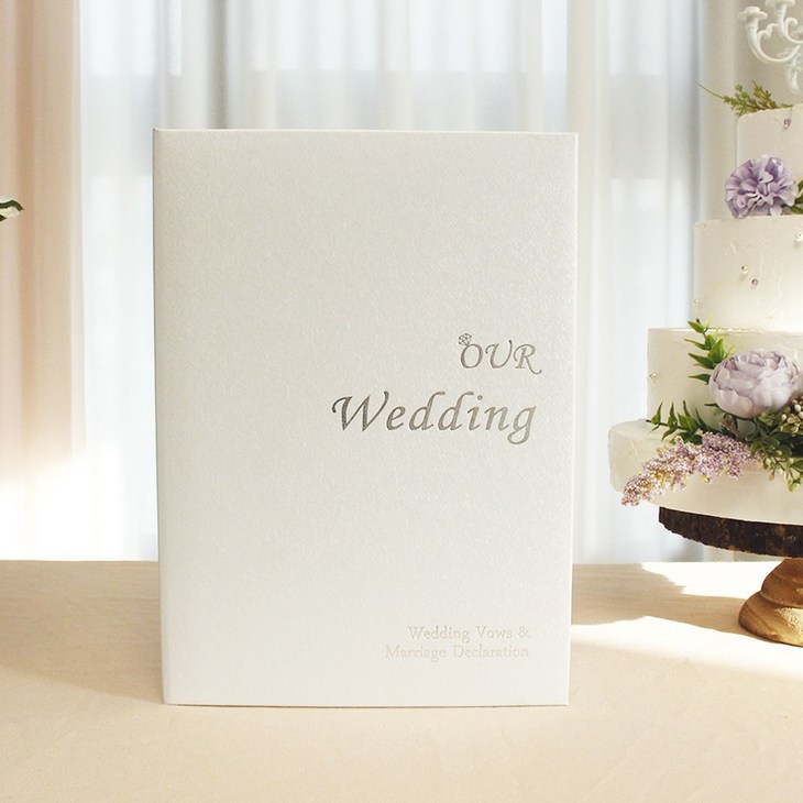 성혼선언문 혼인서약서 디자인 Our Wedding 화이트 내지 포함 결혼식축사 셀프웨딩 준비물 예식축사 소품 웨딩상장케이스, 1세트 성혼선언문 혼인서약서 디자인 Our Wedding 화이트 내지 포함 결혼식축사 셀프웨딩 준비물 예식축사 소품 웨딩상장케이스, 1세트
