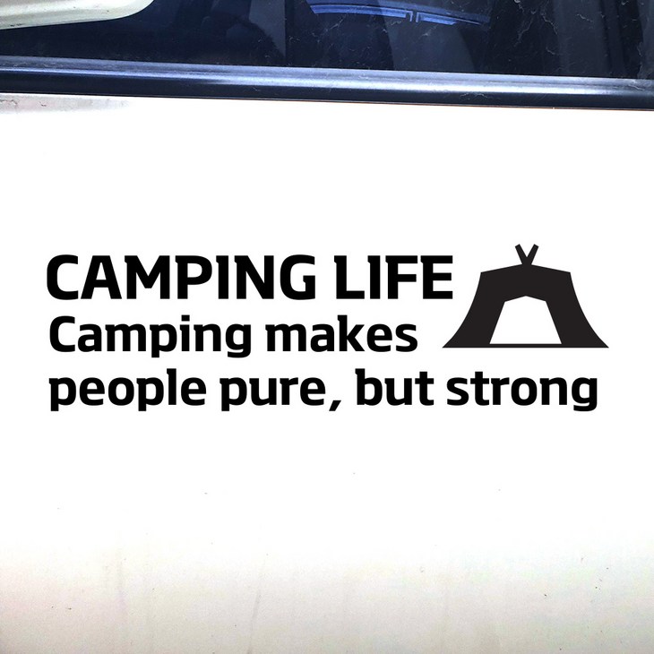 캠핑카 차량용스티커 튜닝 자동차스티커 카라반꾸미기 데칼스티커 10종, 블랙, 1개