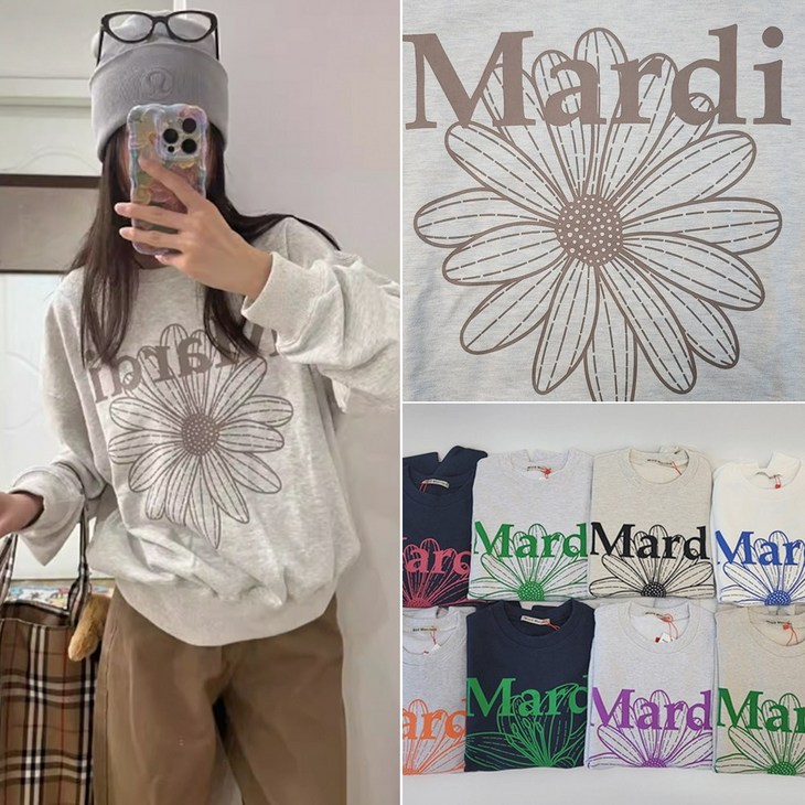 마르디메크르디 맨투맨꽃 플라워 스웻셔츠