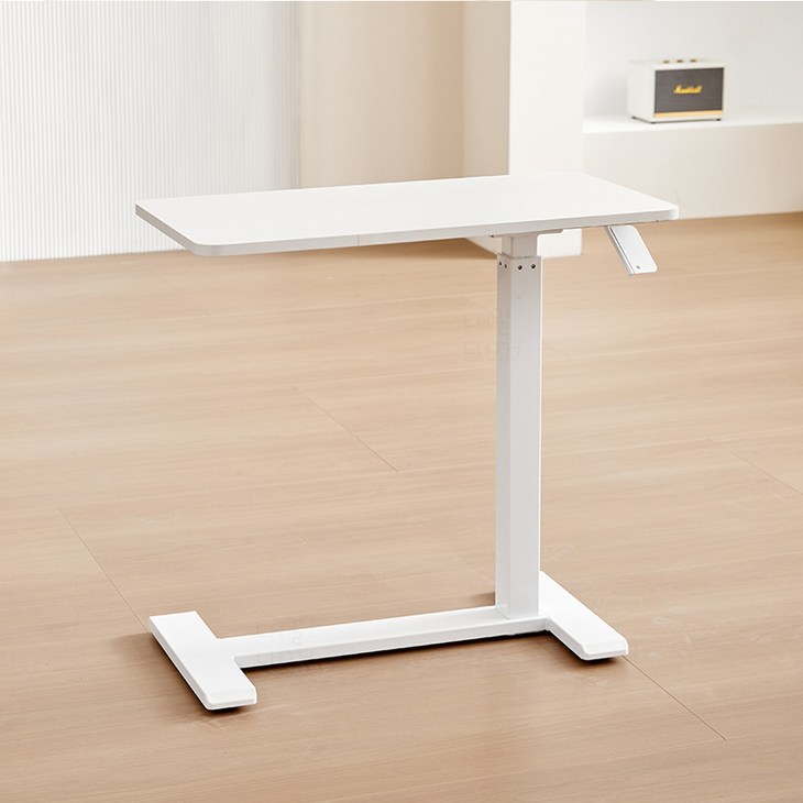 내일내꺼 유압식 높이조절 이동식 접이식 사이드 테이블, ZD68 화이트