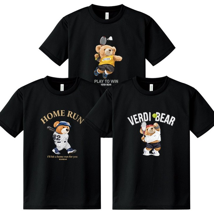 곰돌이 스포츠 111 쿨론 반팔 티셔츠 여성 남자 반팔티 3장