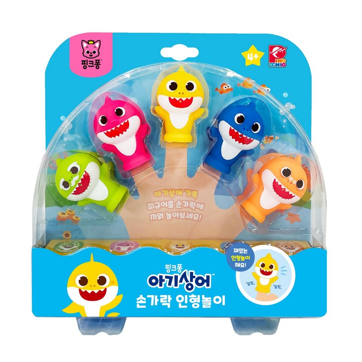 핑크퐁 아기상어 손가락 인형놀이 영아완구, 혼합색상, 1개 핑크퐁 아기상어 손가락 인형놀이 영아완구, 혼합색상, 1개