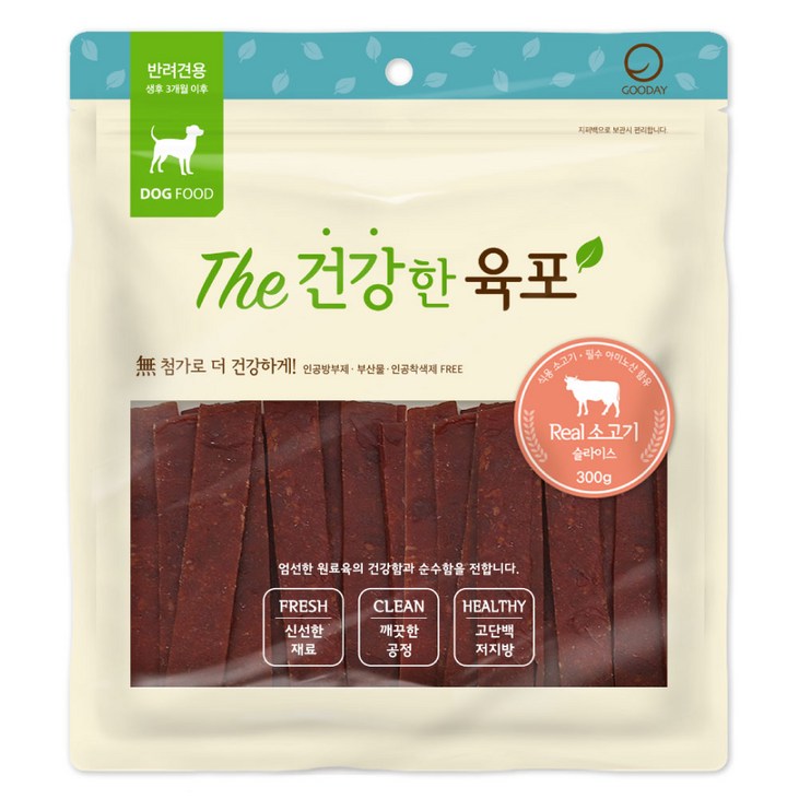 굿데이 더건강한육포 강아지간식 300g, 리얼 소고기 맛, 1개 1610217859