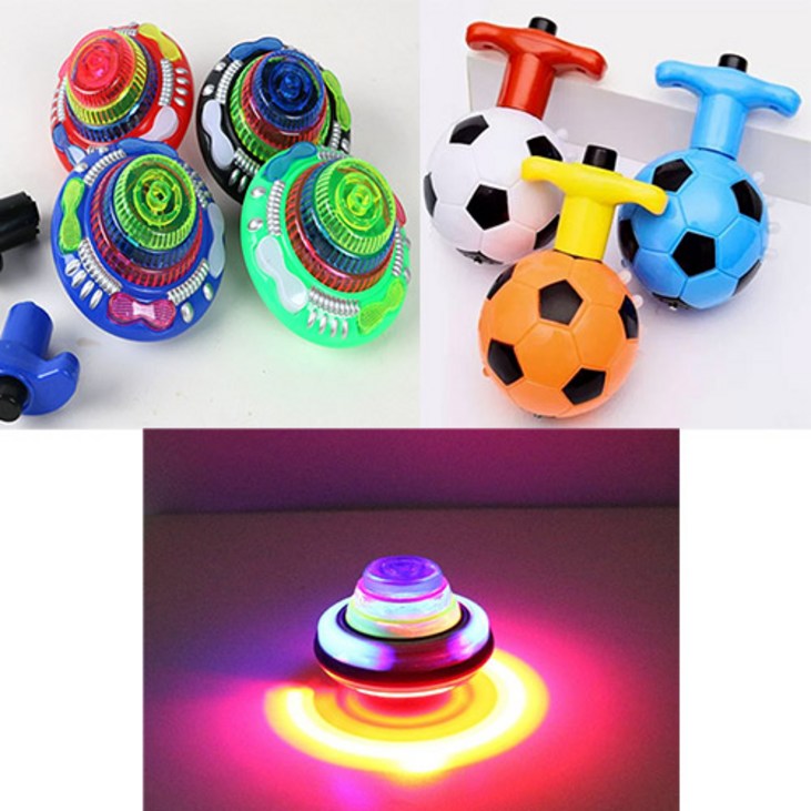 파피앙 팽이 LED 축구공 팽이 LED UFO 팽이 배틀팽이 뮤직팽이 장난감-색상램덤, ) LED 축구공 팽이-램덤
