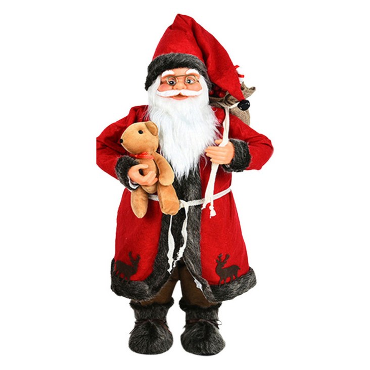 동상 장식, 휴일 파티 홈 장식 및 수집품을 위한 전통적인 크리스마스 산타 입상 장식 트리 장식