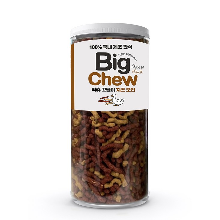 반려동물 빅츄 꼬불이 치즈오리 900g, 치즈 오리 혼합맛, 1개