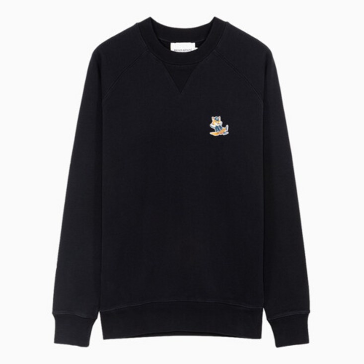 메종키츠네 당일 23SS 드레스드 폭스 블랙 맨투맨 KM00304KM0001 BLACK