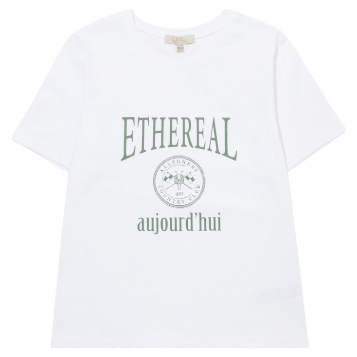 플라스틱아일랜드 여성용 실켓터치 레터링 티셔츠 PQ7CH361