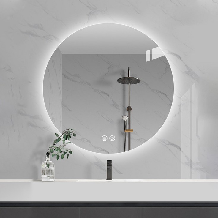 원형 간접조명 스마트 LED 거울 화장실거울 욕실거울 벽거울 - 투데이밈