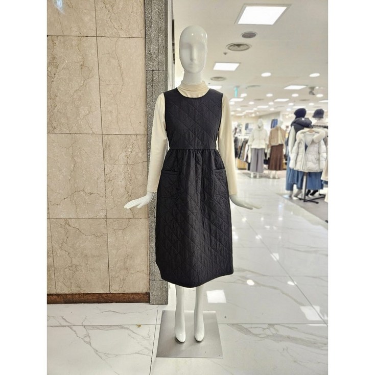 밸리걸 민소매 퀼팅 롱 원피스 239200