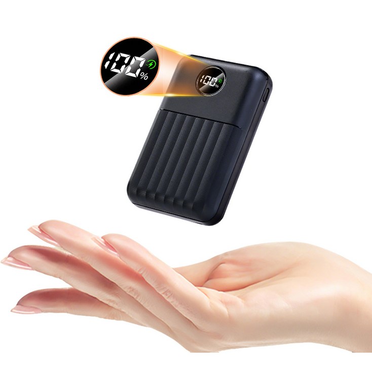 THOUSTA 대용량 보조배터리 3포트 고속충전 30000mAh PD 22.5W QC3.0 잔량표시 20W C타입 케이블, 블랙
