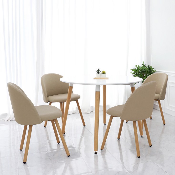 지엠퍼니처 식탁세트 컬렉션 + 2인용 4인용 화이트 원목 테이블 (식탁의자 선택) - 투데이밈