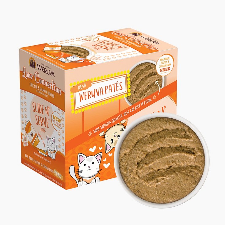 웨루바 고양이 클래식 파테 파우치 러브 커넥션 80g 12P 치킨, 연어, 고등어, 960g, 1팩