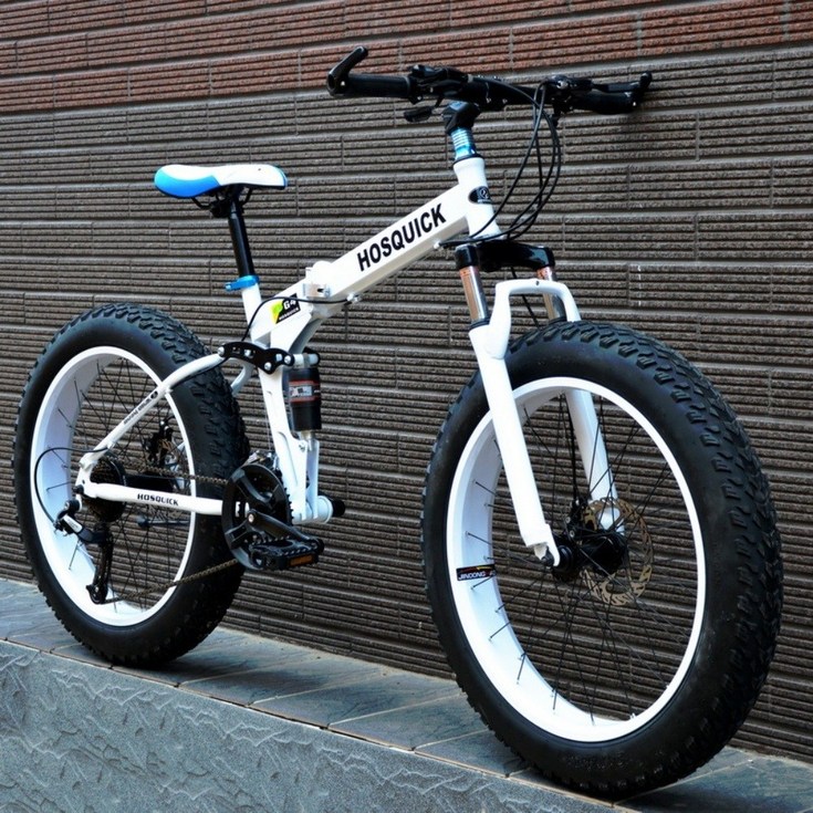 접이식 MTB 산악용 자전거 로드 팻 바이크, 화이트