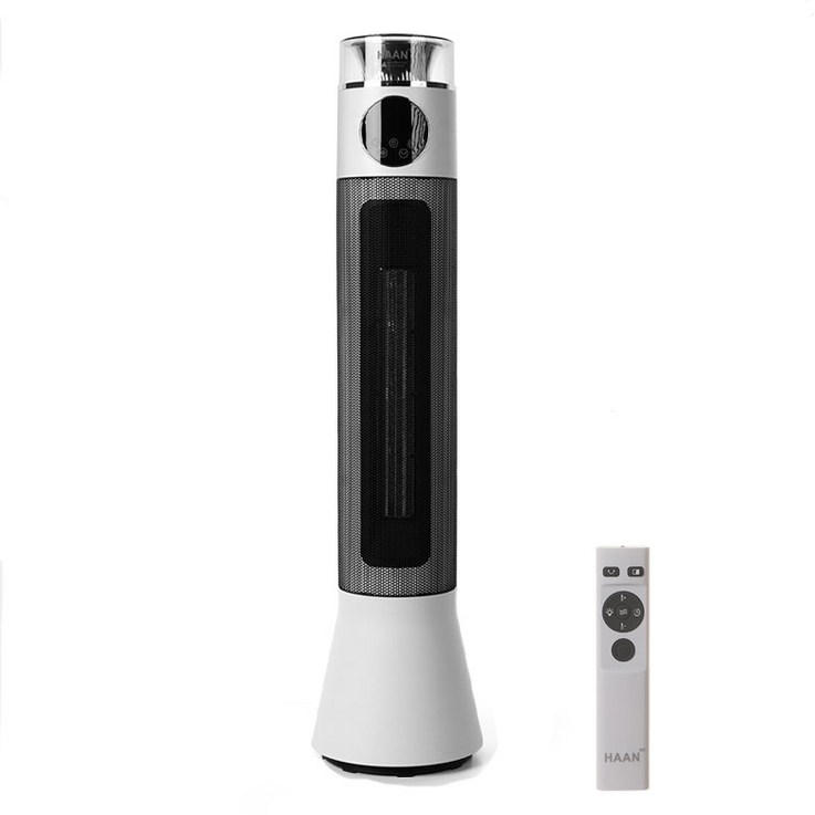 한경희 PTC 무드등 리모컨 온풍기 P10000, 화이트앤블랙 한경희 PTC 무드등 리모컨 온풍기 P10000, 화이트앤블랙
