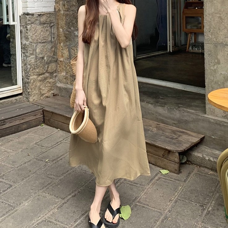 민소매 롱 원피스 이너 롱나시 슬리브리스 맥시 여름 민소매 롱 원피스 이너 롱나시 슬리브리스 맥시 여름