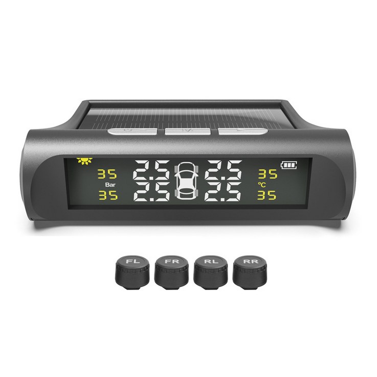 Sorpci TPMS 센서 타이어 공기압 온도 경보장치 태양열충전 컬러스크린