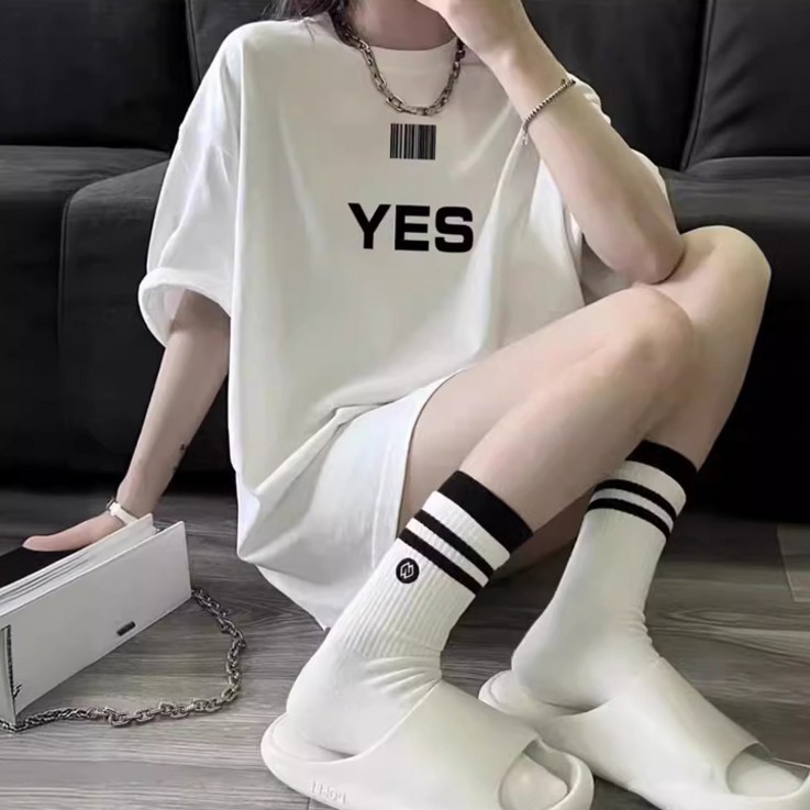 베스트 여성 반팔티 오버핏 라운드넥 티셔츠 여름