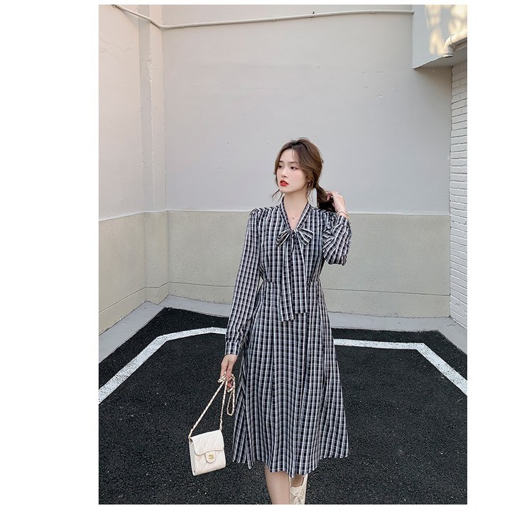 원피스 헵번여가을겨울 미디 베이스 a라인 스커트 lianyiqun