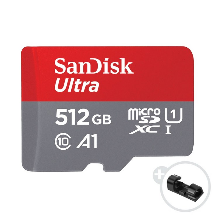 sd카드2tb 샌디스크 울트라 A1 마이크로 SD 카드 + 데이터 클립, 512GB