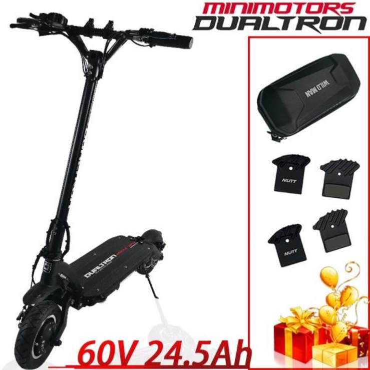 듀얼트론 이글 프로 전기 스쿠터, 타이어 미니모터, 최대 3000W 듀얼 모터, 60V, 18.2Ah, 22.4Ah, 24.5Ah,