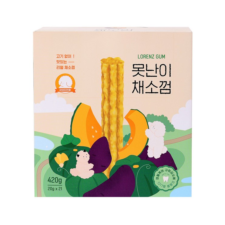 로렌츠 못난이 채소 강아지 덴탈껌 21p, 채소, 420g, 1개