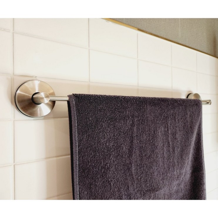 에르고 무타공 흡착식 스텐리스 욕실 수건걸이, 1개, 55cm