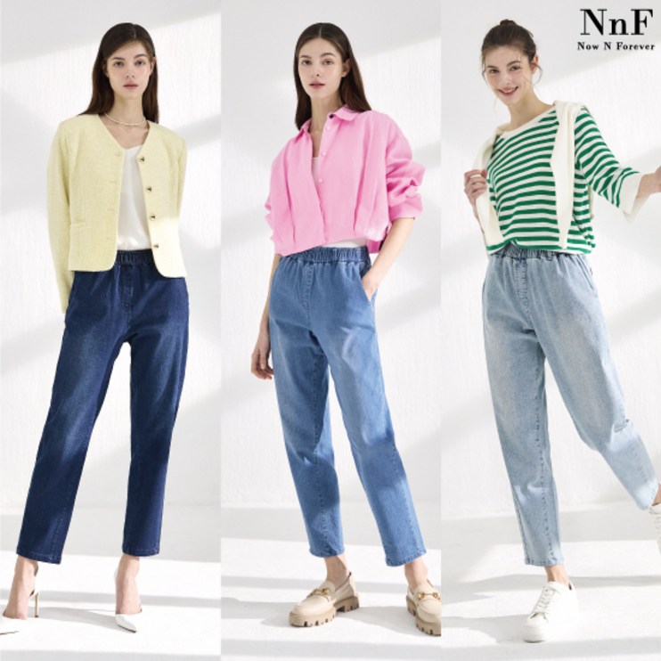 Now n Forever NnF 24SS 여성 릴렉스핏 배기 데님 팬츠 3종