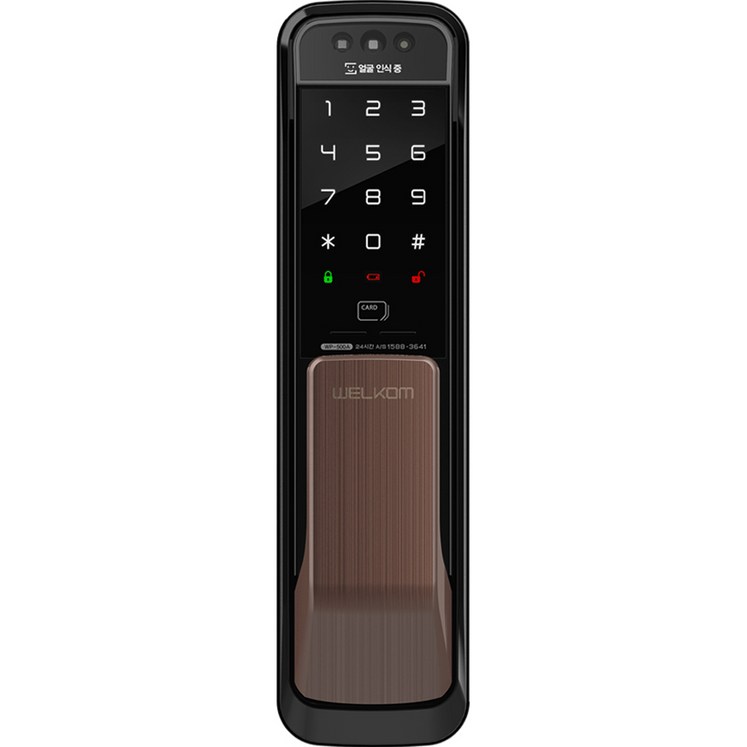 웰콤 솔리티 얼굴인식 무타공 푸시풀 도어락 WP500A