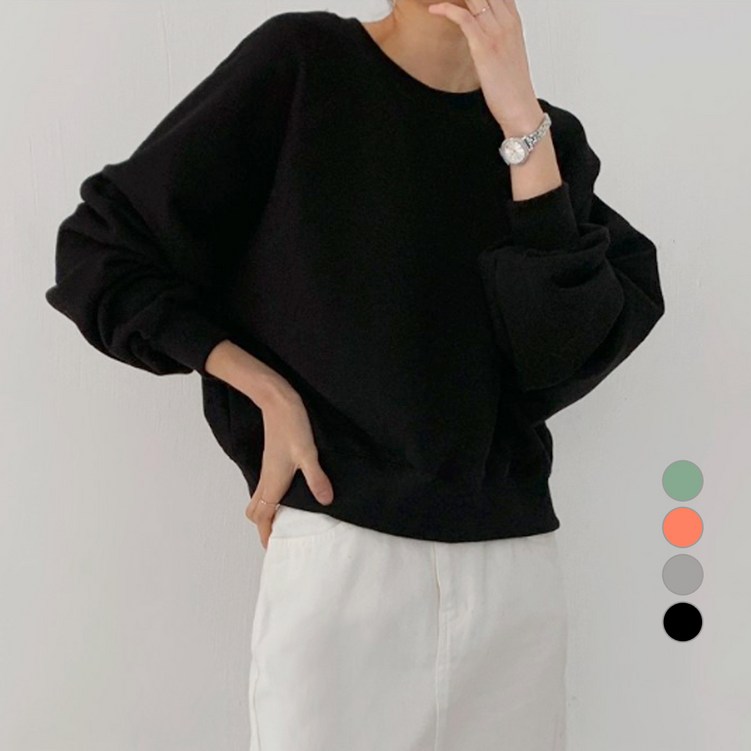 바블링브룩 여성용 레글런 세미 크롭 맨투맨